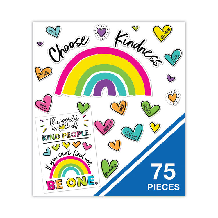 Motivational Bulletin Board Sets, 75-Piece Set, Kind Vibes, 30" x 16", Multicolor