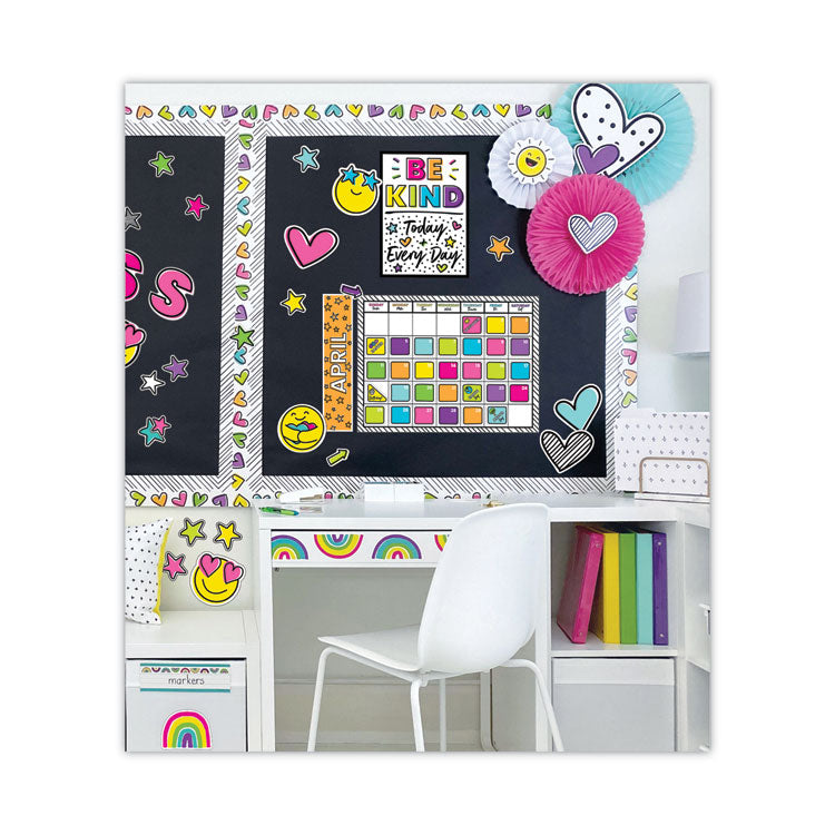 Calendar Bulletin Board Sets, 129-Piece Set, Kind Vibes, 23" x 17", Multicolor