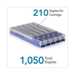 Staple Cartridge, 0.25" Leg, 0.5" Crown, Steel, 210/cartridge, 5 Cartridges/pack, 1,050/pack