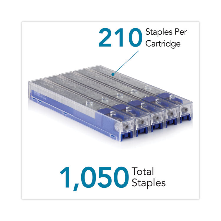 Staple Cartridge, 0.25" Leg, 0.5" Crown, Steel, 210/cartridge, 5 Cartridges/pack, 1,050/pack