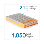 Staple Cartridge, 0.31" Leg, 0.5" Crown, Steel, 210/cartridge, 5 Cartridges/pack, 1,050/pack