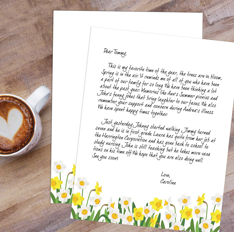 Great Papers Daffodil Meadow Delight Everyday Letterhead, Multicolored, 50 Sheets/Pack (2025005)