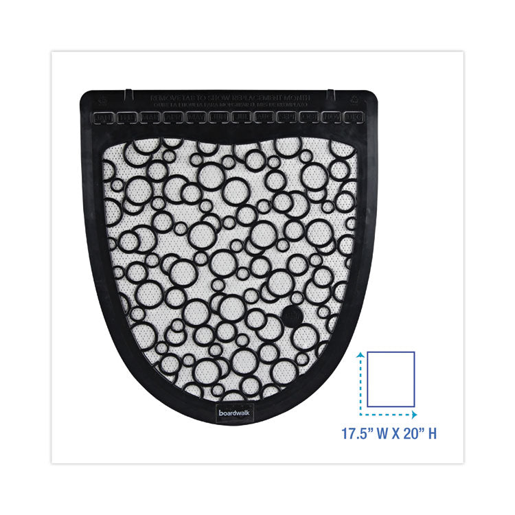 Disposable Urinal Floor Mat 2.0, Slip-Resistant Rubber, 17.5 x 20, Black/White, 6/Carton