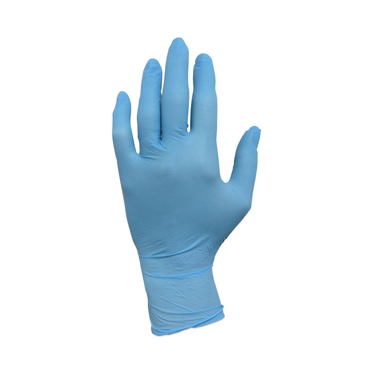 ProWorks Exam Grade Disposable Nitrile Gloves, Powder-Free, Large, 5.5 mil Thick, 9.5" Long, Blue, 100/Box, 10 Boxes/Carton