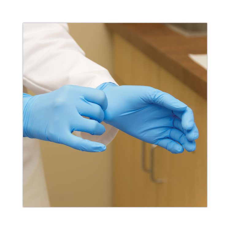 ProWorks Exam Grade Disposable Nitrile Gloves, Powder-Free, Large, 5.5 mil Thick, 9.5" Long, Blue, 100/Box, 10 Boxes/Carton