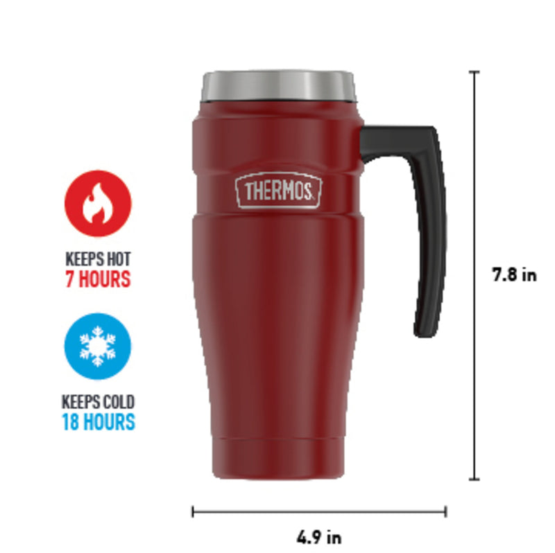 Thermos King Stainless Steel Vacuum Insulated Travel Mug, 16 oz., Rustic Red (EASK1000MR4)