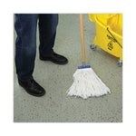 Cut-End Lie-Flat Mop Head, Rayon, 16oz, White, 12/carton