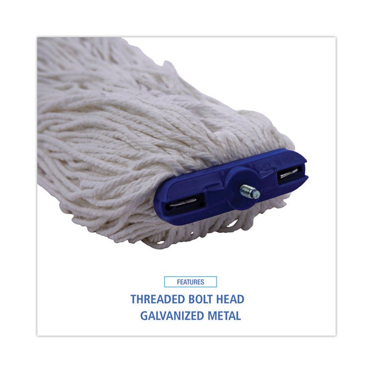 Cut-End Lie-Flat Mop Head, Rayon, 16oz, White, 12/carton