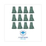 Narrowband Looped-End Mop Head, Premium Standard Head, Cotton/Rayon Fiber, Medium, Green, 12/Carton