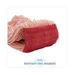 Super Loop Wet Mop Head, Cotton/synthetic Fiber, 5" Headband, Large Size, Orange, 12/carton