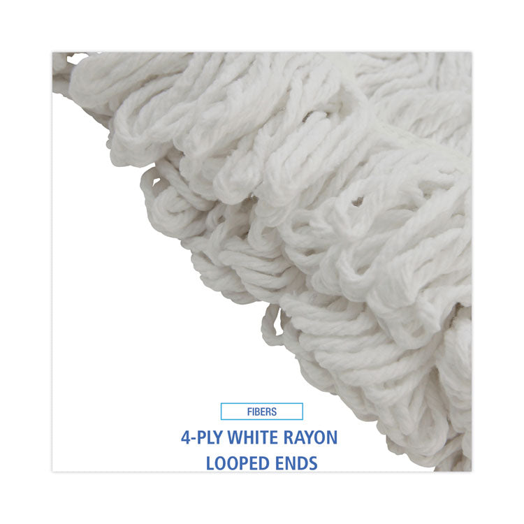 Mop Head, Pro Loop Web/tailband, Premium Saddleback Head, Ryn, 24-Oz., Wh, 12/ct