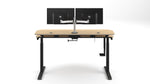 VersaDesk PowerLift Split-Level 60"W Electric Rectangular Adjustable Standing Desk, Maple/Black (PL2SD6030-BM)