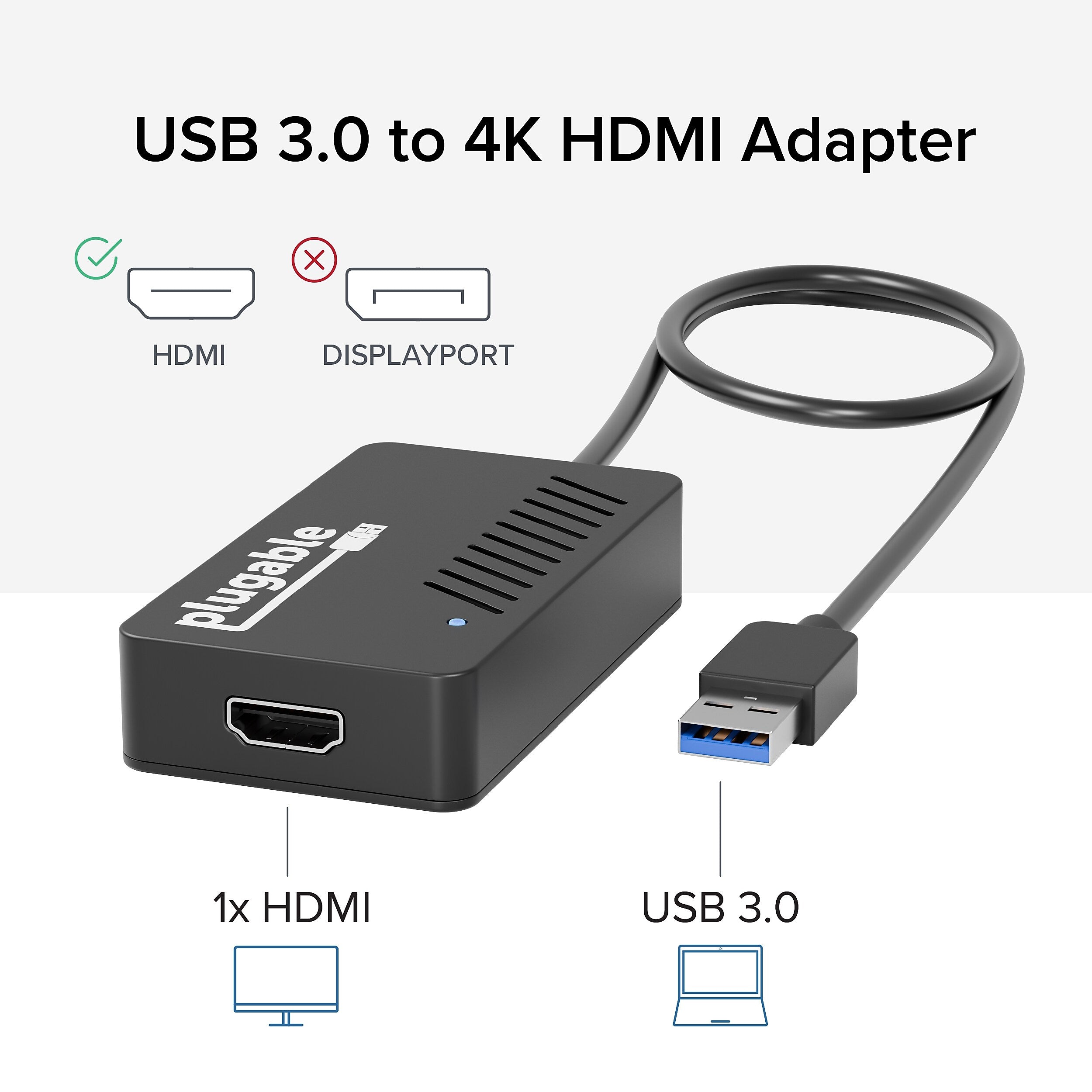 Plugable USB 3.0 External Graphic Adapter, Black (UGA-4KHDMI)
