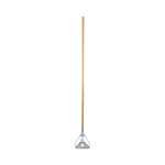 Screw Clamp Metal Head Wooden Mop Handle, #20+, 1.13" dia x 62", Natural
