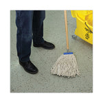 Cut-End Lie-Flat Wet Mop Head, Cotton, 16oz, White, 12/carton