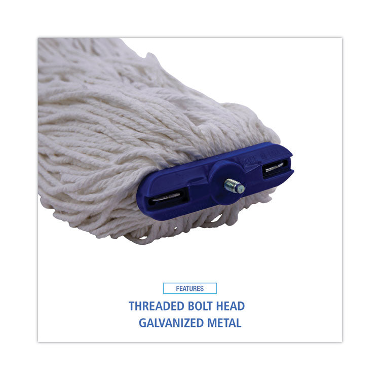 Cut-End Lie-Flat Wet Mop Head, Rayon, 16oz, White, 12/carton