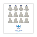 Cut-End Lie-Flat Wet Mop Head, Rayon, 16oz, White, 12/carton