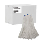 Cut-End Lie-Flat Wet Mop Head, Rayon, 16oz, White, 12/carton