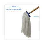 Cut-End Lie-Flat Wet Mop Head, Rayon, 16oz, White