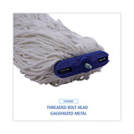 Cut-End Lie-Flat Wet Mop Head, Rayon, 16oz, White