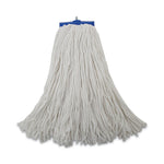 Mop Head, Economical Lie-Flat Head, Rayon Fiber, 20oz, White, 12/carton