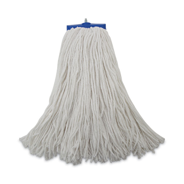 Mop Head, Economical Lie-Flat Head, Rayon Fiber, 20oz, White, 12/carton