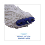 Mop Head, Economical Lie-Flat Head, Rayon Fiber, 20oz, White, 12/carton