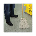 Cut-End Lie-Flat Wet Mop Head, Cotton, 24oz, White, 12/carton