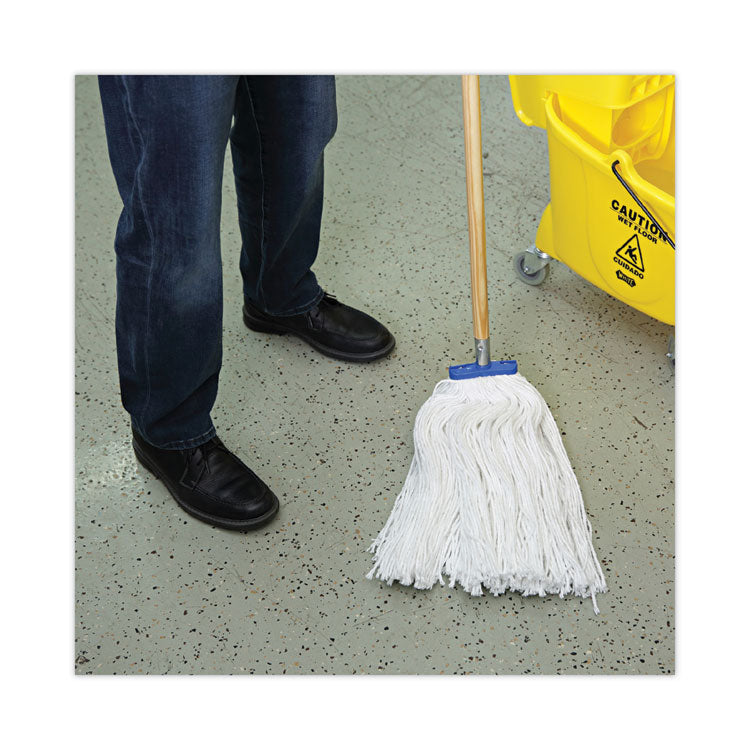 Cut-End Lie-Flat Wet Mop Head, Rayon, 24oz, White, 12/carton