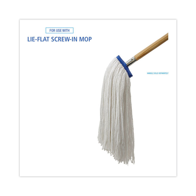Cut-End Lie-Flat Wet Mop Head, Rayon, 24oz, White