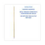 Lie-Flat Screw-In Mop Handle, Lacquered Wood, 1.13" dia x 54", Natural