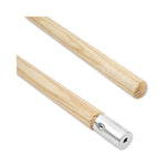 Lie-Flat Screw-In Mop Handle, Lacquered Wood, 1.13" dia x 54", Natural