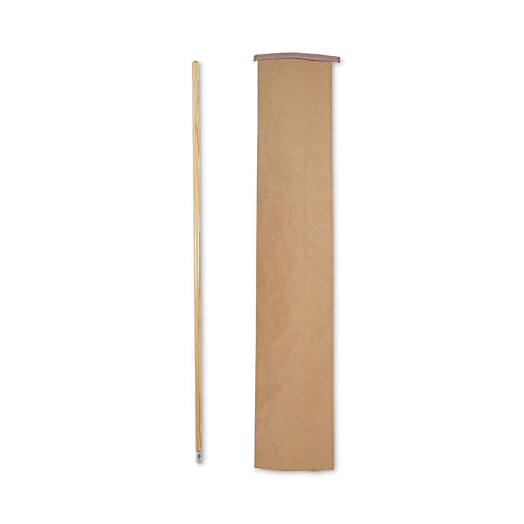 Lie-Flat Screw-In Mop Handle, Lacquered Wood, 1.13" dia x 60", Natural