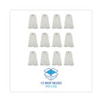 Mop Head, Looped, Enviro Clean With Tailband, Large, White, 12/carton