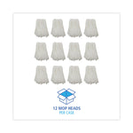 Nonwoven Cut End Edge Mop, Rayon/polyester, #24, White, 12/carton