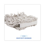 Mop Head, Cotton, Cut-End, White, 4-Ply, #16 Band, 12/carton