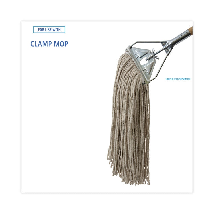 Mop Head, Cotton, Cut-End, White, 4-Ply, 32oz, 12/carton