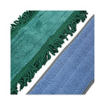 Microfiber Cleaning Kit, 18" Wide Blue/green Microfiber Head, 35" To 60" Gray Aluminum Handle