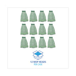 Microfiber Looped-End Wet Mop Head, Large, Green, 12/carton