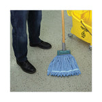 Microfiber Looped-End Wet Mop Heads, Medium, Blue, 12/carton, 12/carton