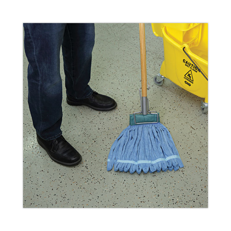 Microfiber Looped-End Wet Mop Heads, Medium, Blue, 12/carton, 12/carton