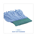 Microfiber Looped-End Wet Mop Heads, Medium, Blue, 12/carton, 12/carton