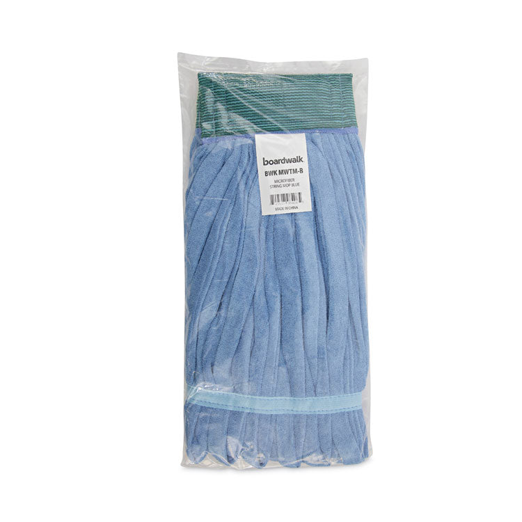 Microfiber Looped-End Wet Mop Heads, Medium, Blue, 12/carton, 12/carton