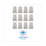Banded Rayon Cut-End Mop Heads, #24, White, 1.25" Headband, 12/Carton