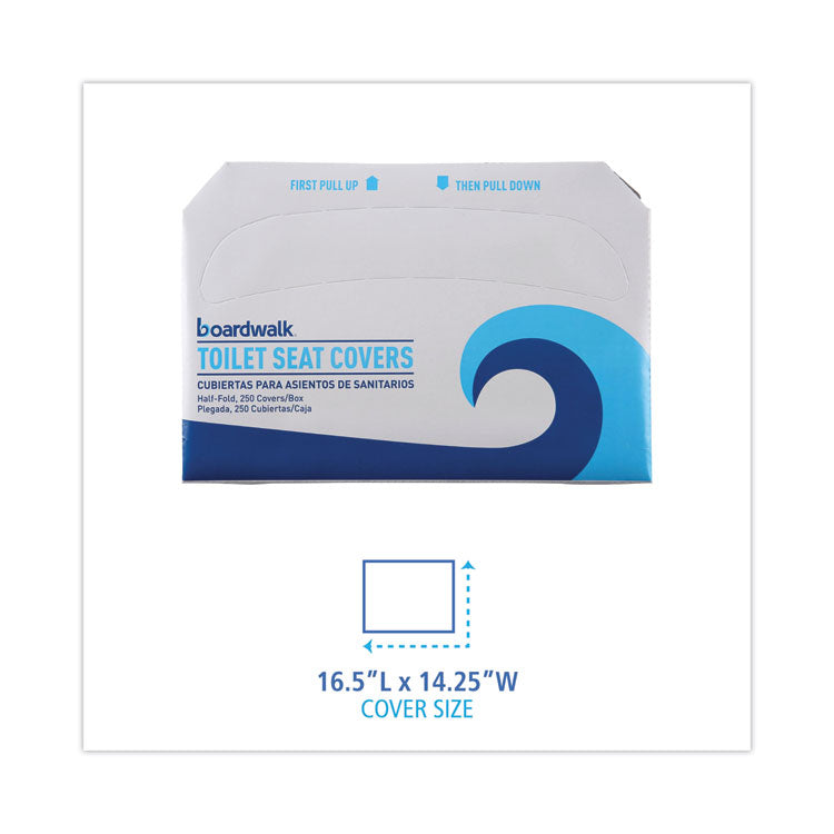 Premium Half-Fold Toilet Seat Covers, 14.17 x 16.73, White, 250/Sleeve, 4 Sleeves/Carton