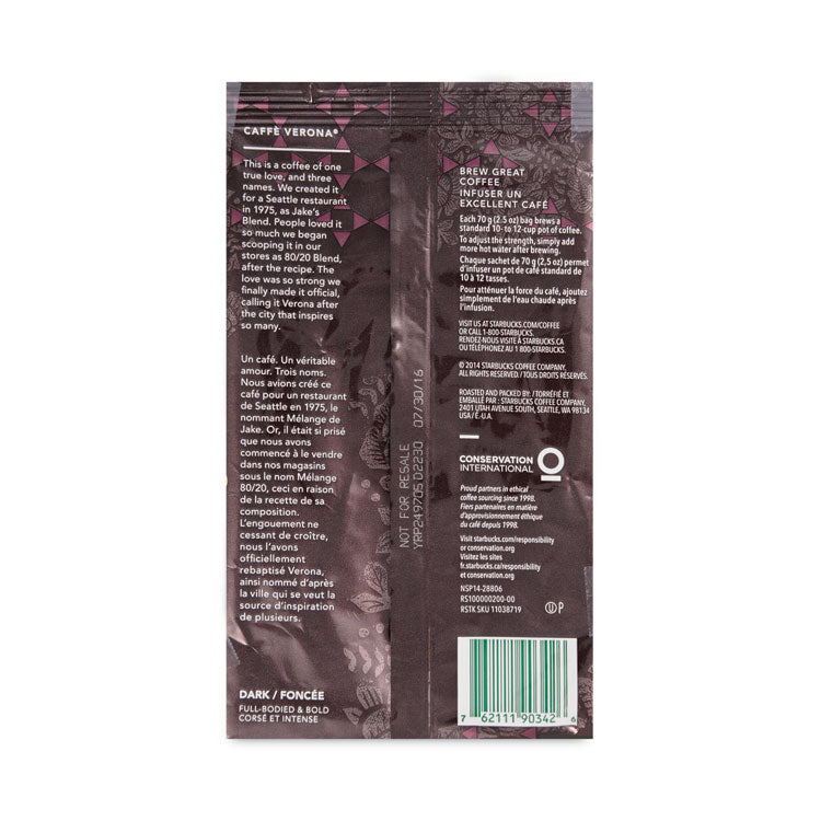 Coffee, Caffe Verona, 2.7 oz Packet, 72/Carton