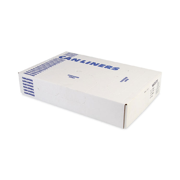 High-Density Waste Can Liners, 56 gal, 22 mic, 43" x 48", Natural, Flat Pack, 200/Carton