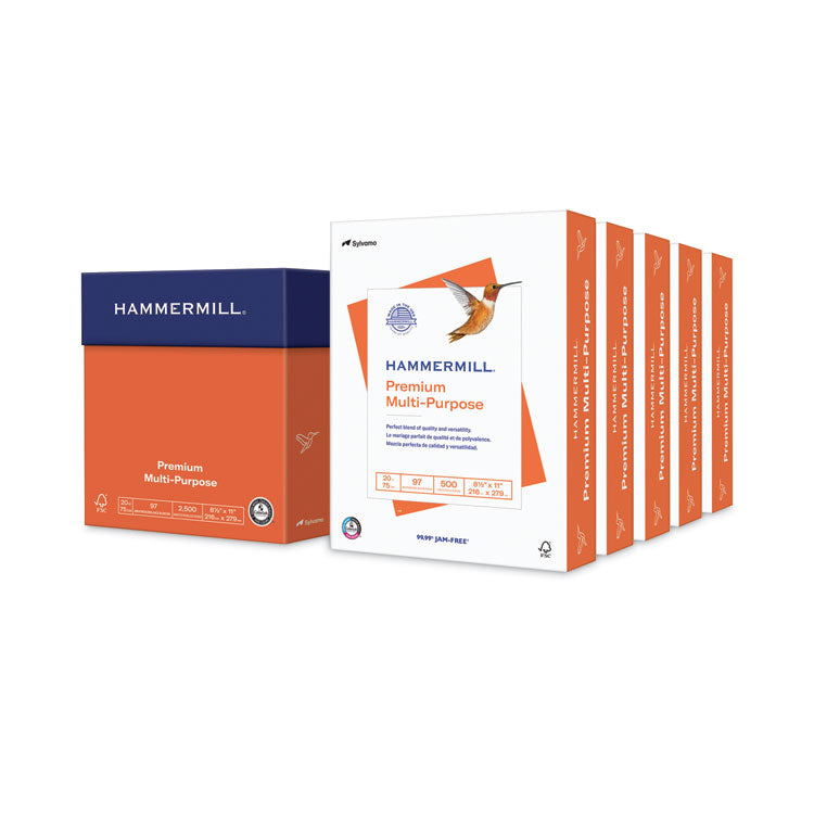 Premium Multipurpose Print Paper, 97 Bright, 20 lb, 8.5 x 11, White, 500 Sheets/Ream, 5 Reams/Carton, 80 Cartons/Pallet