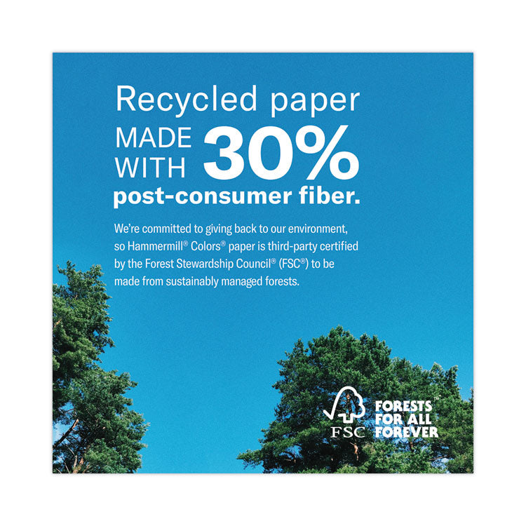 Colors Print Paper, 20 lb Bond Weight, 8.5 x 11, Blue, 500/Ream