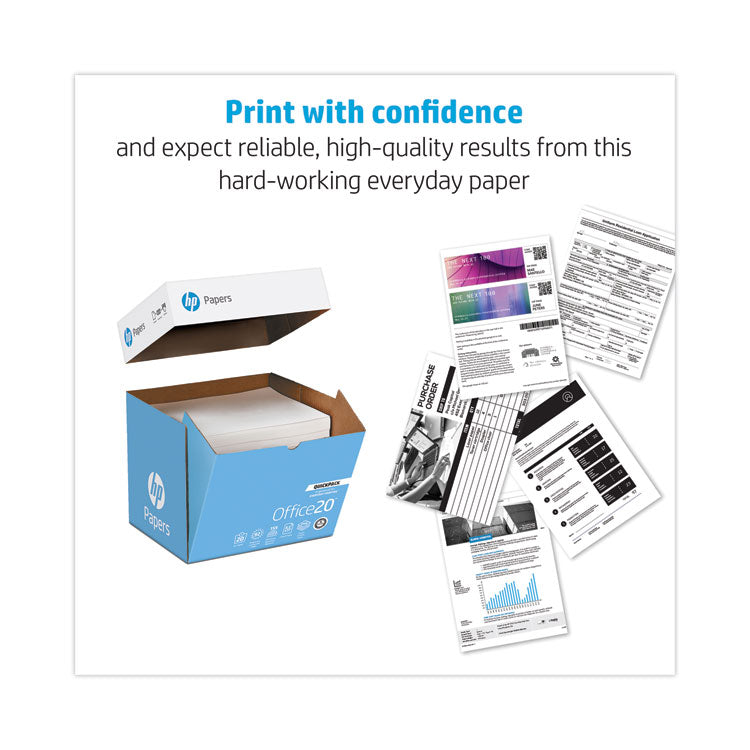 Office20 Paper, 92 Bright, 20 lb Bond Weight, 8.5 x 11, White, 2, 500/Carton